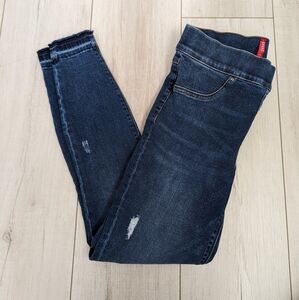 SPANX Denim Jean-ish  Leggings Jeggings Pull On Jeans Size Small Distressed